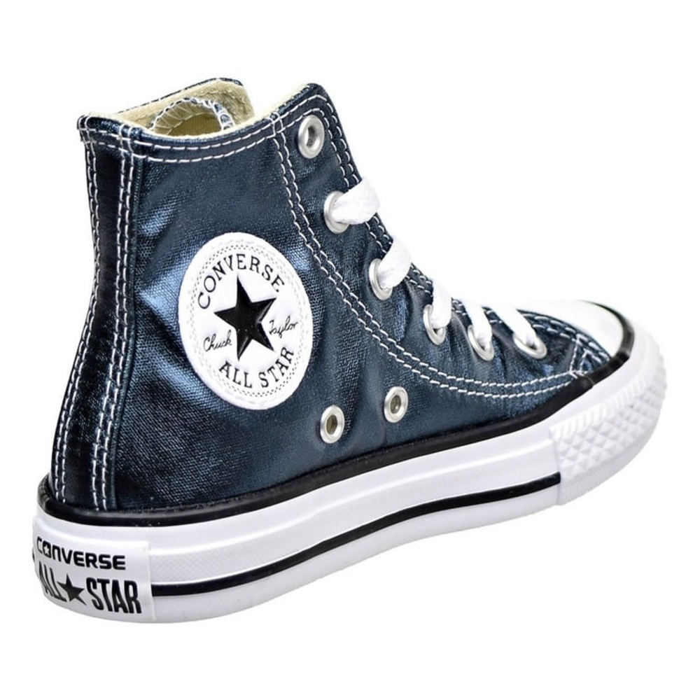 Converse Metallic Blue High-Tops Blue Fir 9 NWT - Picture 3 of 9